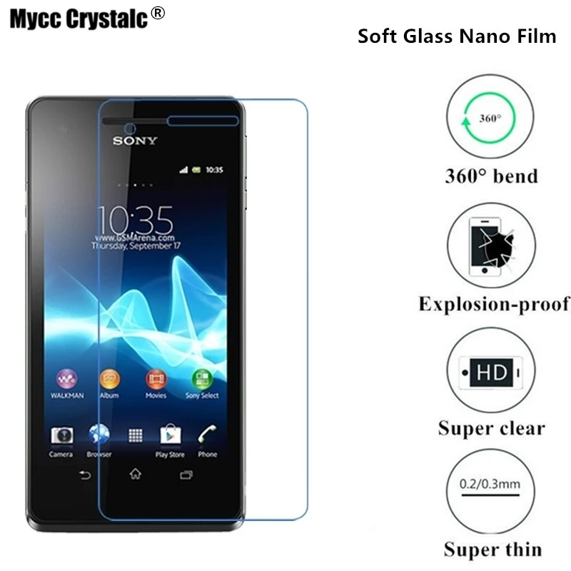 

Super thin clear Nano Explosion-proof Soft Glass Protective Film For Sony Xperia V LT25I LT25C Film Screen Protector