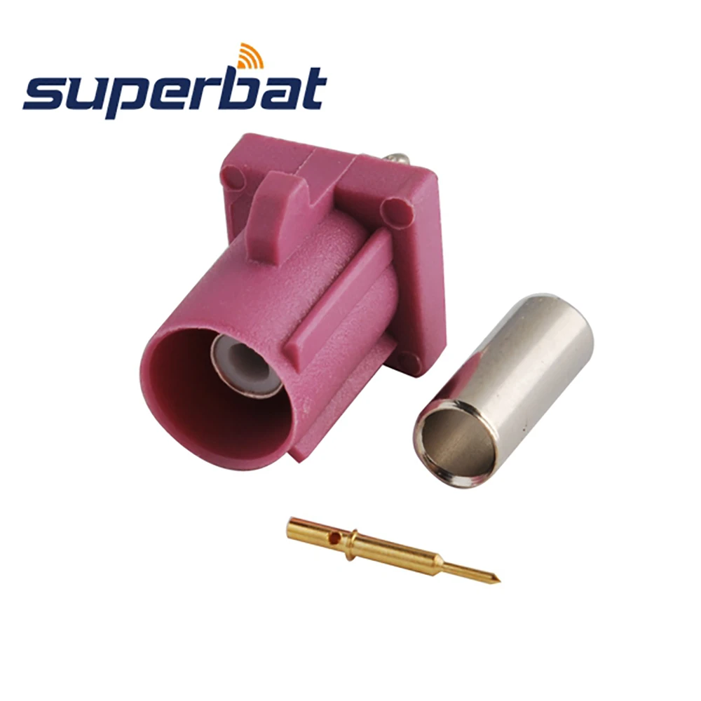 Fakra Key Code H Violet Crimp Male RF Coaxial Connector for GPS Navigation