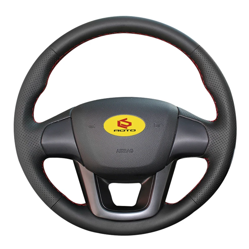 Braid on the Steering Wheel Cover for Kia K2 Kia Rio 3 2011 2012 2013 leather steering wheel case funda volante car styling Braid on the Steering Wheel Cover for Kia K2 Kia Rio 3 2011 2012 2013 leather steering wheel case funda volante car styling
