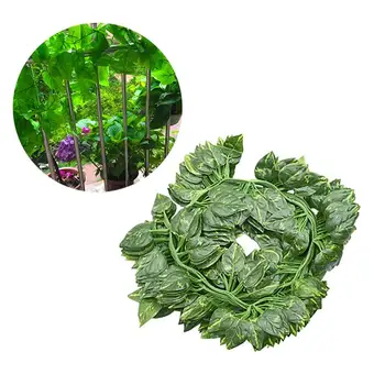 

12 Strings Artificial Creeper Leaves Vine 6.5ft Wall Decorative Green Hanging Leaf Garland Lifelike Plant For Party Home Decor