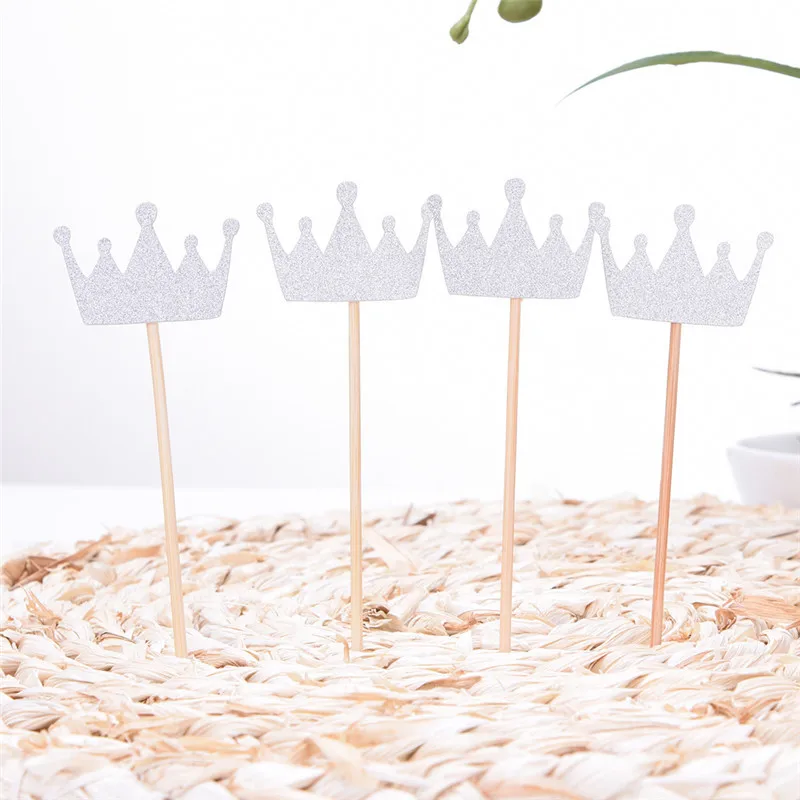 12 шт. блестящая Королевская корона, топпер для торта, вставка, прекрасная форма для выпечки, топперы для кексов, украшения для свадебной церемонии, дня рождения