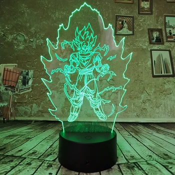 

Drop Shipping 3D Night Light Dragon Ball Goku Lamp Atmosphere Remote Touch USB Desk Table Lamp 7 Color Gradient LED Kids Gifts