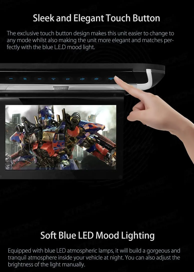 Flash Deal Xtrons 10.1" HD Digital TFT Car Roof Monitor DVD car roof flip down monitor SD/ USB/thin stylish design with 2pcs IR headphones 2 Flash Deal Xtrons 10.1" HD Digital TFT Car Roof Monitor DVD car roof flip down monitor SD/ USB/thin stylish design with 2pcs IR headphones 2