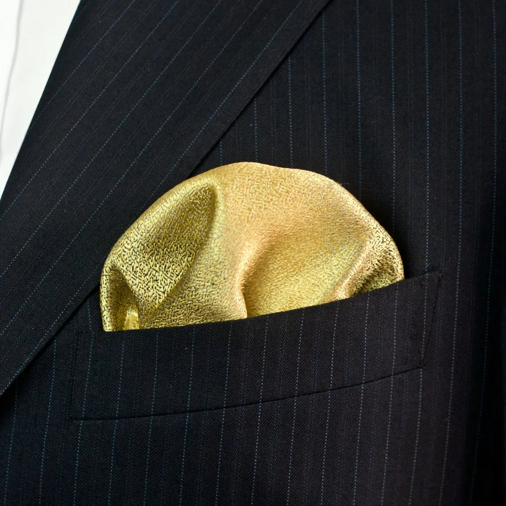 Сплошной полосатый пошаговый цвет желтый золотой серый мужской, карманный, квадратный шелк носовые платки повседневные деловые