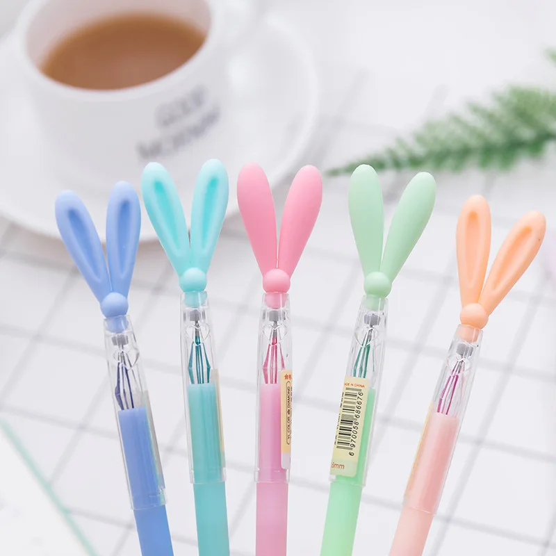 

12 Pcs/lot 12 Colors Rabbit Ear Gel Pens Set Diamond Highlighters DIY Drawing pen Stationery Cute Office School Supplies