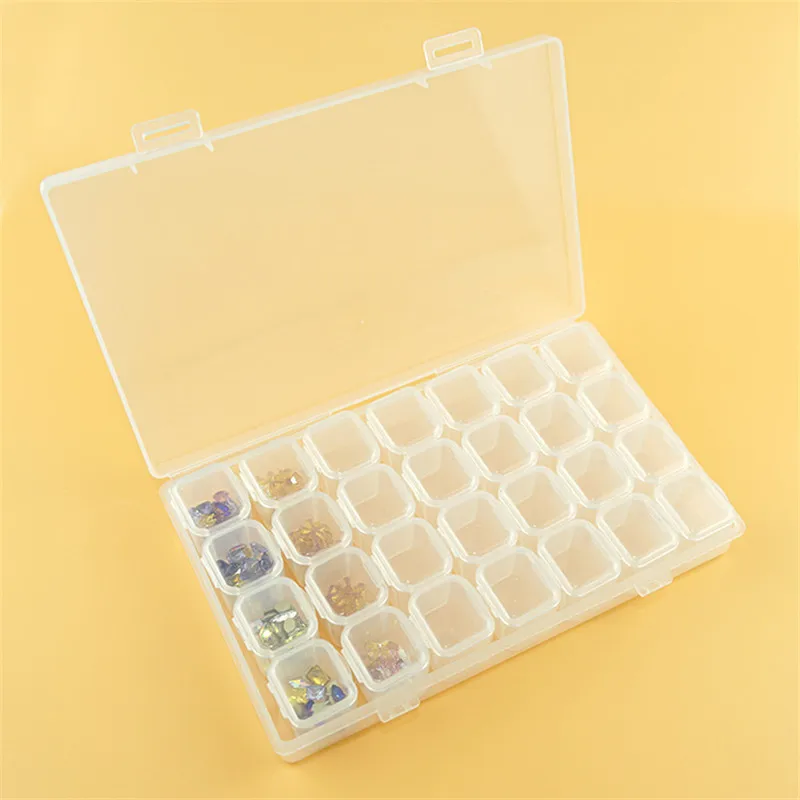 Mrosaa 28 слотов регулируемый пластиковый ящик для хранения коробки для хранения ювелирных изделий Алмазная вышивка ремесло бисера таблетки хранения инструмента