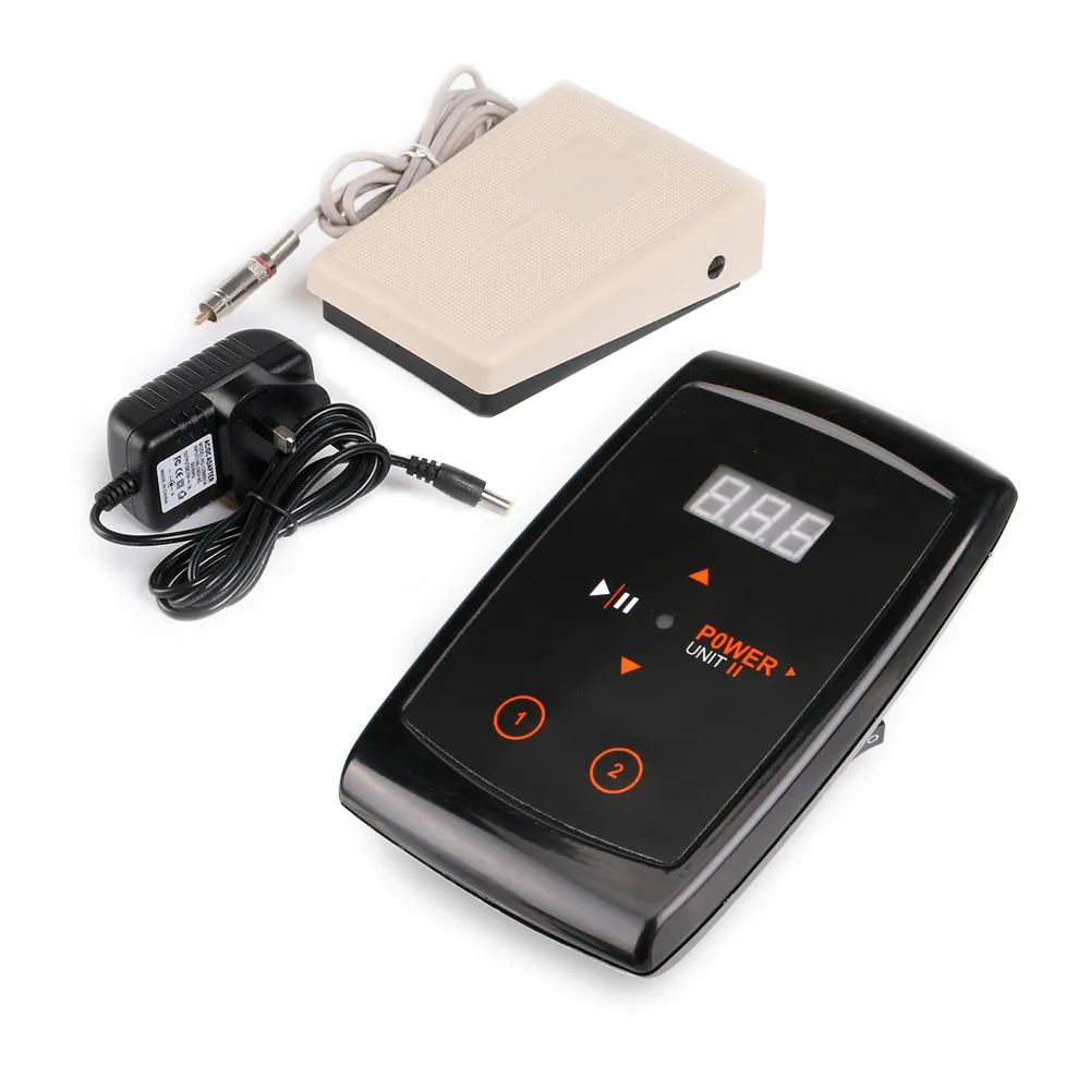

Tattoo New LCD Permanent Makeup Power LCD Digital Feeding Adjustable with Tattoo Petal Foot for Eyebrow Tattoo Machine Kits P166