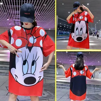 

Pregnant women 2019 new summer printing mesh T-shirt female long section quick-drying ice silk primer pregnant skirt