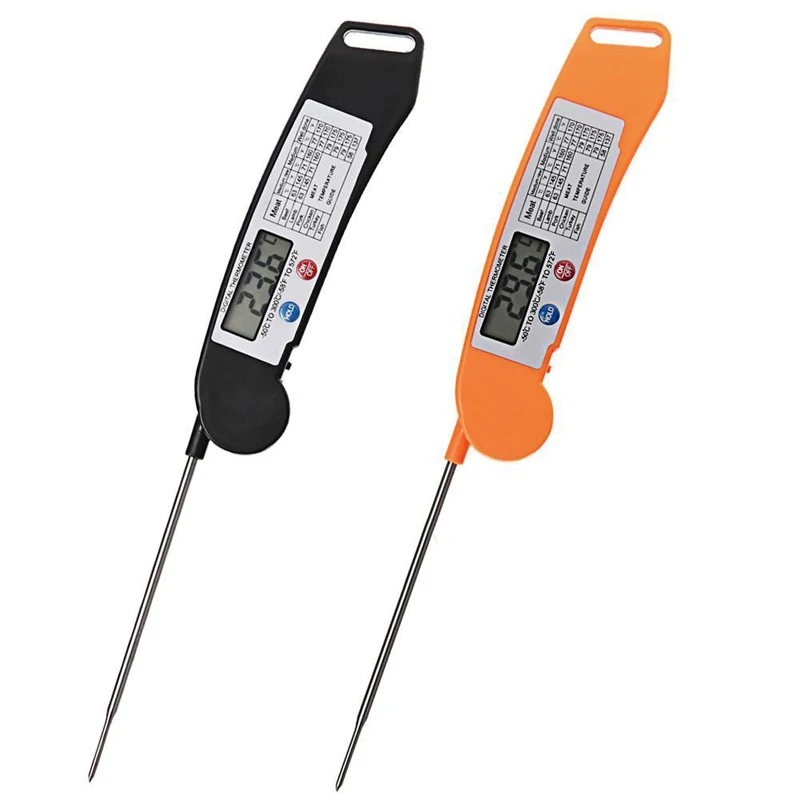 Foldable Food Thermometer Programmed Digital Kitchen Food Cooking BBQ Meat Fork Barbecue Probe Type Temperature Gauge