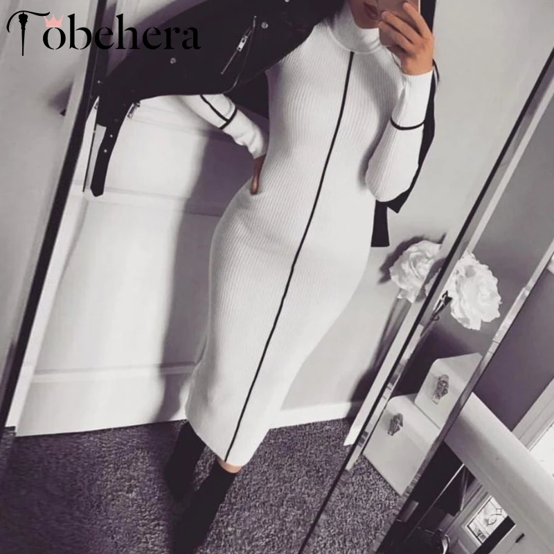 Glamaker عارضة كم طويل قلم رصاص اللباس المرأة bodycon اللياقة البدنية mididress الصيف الإناث الشارع الشهير أنيقة اللباس الخريف اللباس