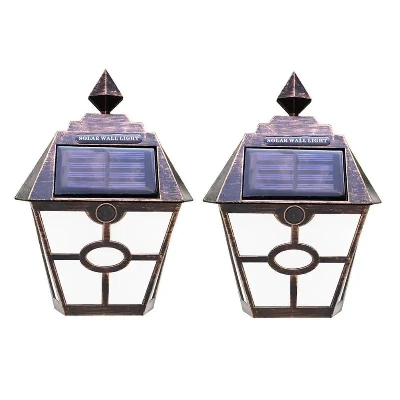 

Retro 2LED Solar Wall Lamp Outdoor Waterproof Garden Fence Security Light Path Landscape Fence Yard Lamps Dropshipping Outdoor
