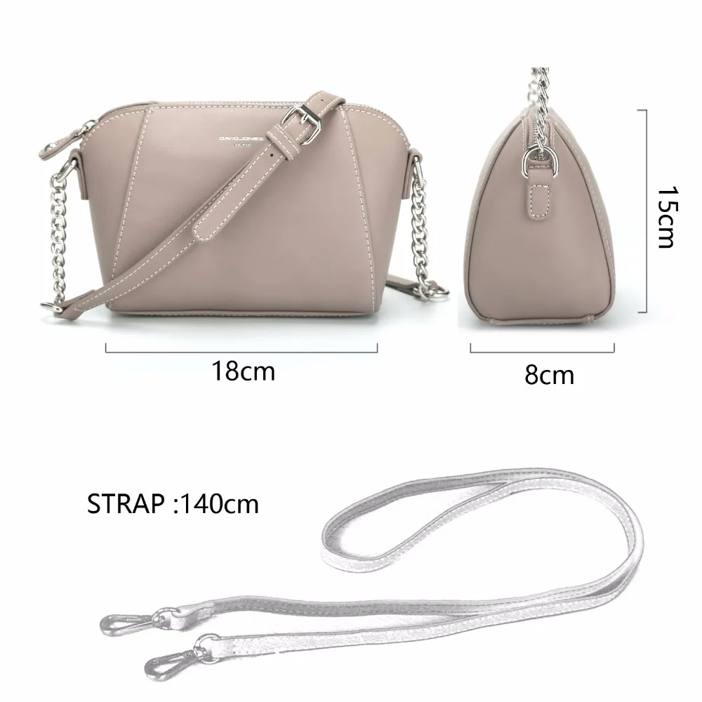 DAVIDJONES النساء حقيبة ساع بو الجلود الإناث crossbody أكياس صغيرة سيدة سلسلة حقيبة كتف فتاة العلامة التجارية حقيبة يد انخفاض الشحن