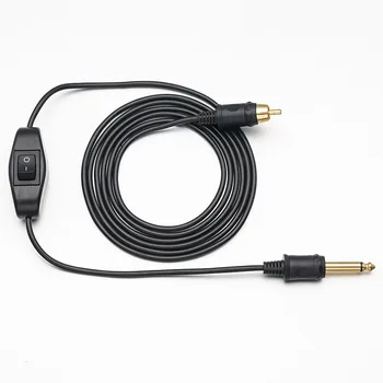 

2M Black and Silver Soft Tattoo Clip Cord Hook Line Head Silicone Tattoo Wires Tattoo Machine Power Line Accessory RCA line