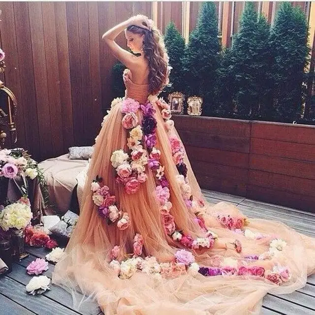 Vestido De Festa Elegant Prom Dresses Sweetheart Neckline Pleats Vestido De Festa Elegant Prom Dresses Sweetheart Neckline Pleats Chapel Train Hand Made Flowers Tulle