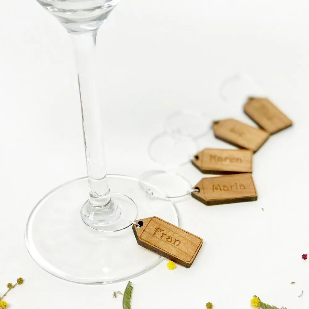 

Custom Wine Glass Charms, Place Name Setting, Wedding Tables Place Settings