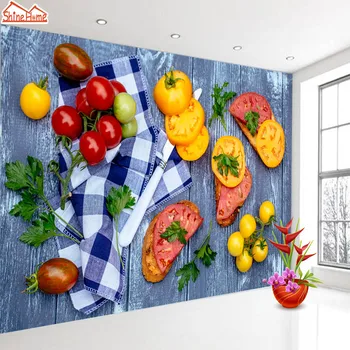 

ShineHome-Customized Wallpaper Fresh Vegetable Fruit Wall Murals Paper Picture Wallpapers for 3d Restaurant Hall Walls Decor