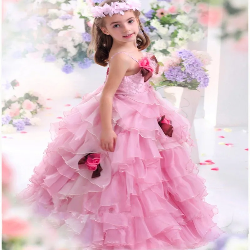 girls pink flower dress