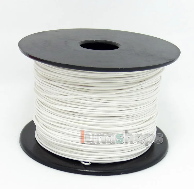 White 100m 32AWG Acrolink Silver Plated With Shielding Layer Signal   Wire Cable 7/0.08mm2 Dia:0.9mm For DIY 