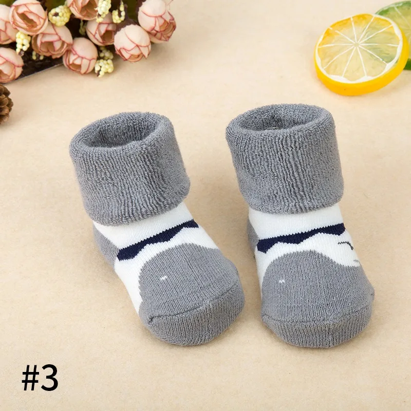 Новые Домашние носки для малышей зимние толстые носки для новорожденных теплые носки-тапочки для маленьких мальчиков и девочек мягкая детская одежда с рисунками - Цвет: style3