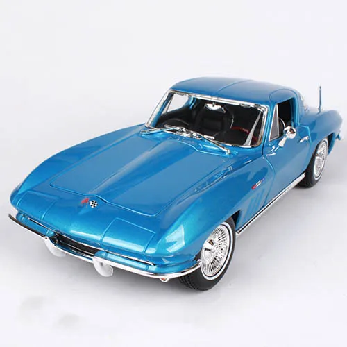 Maisto 1:18 Литой автомобиль 1965 Chevy Corvette Muscle Cars 1:18 металлический автомобиль коллекционные модели игрушек для подарка - Цвет: Синий