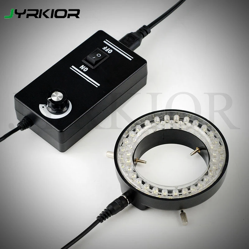 

Jyrkior Black LED Ring Light Stereo Microscope White LED Lamp Source Microscope Ring Tube illumination Brightness Adjustable