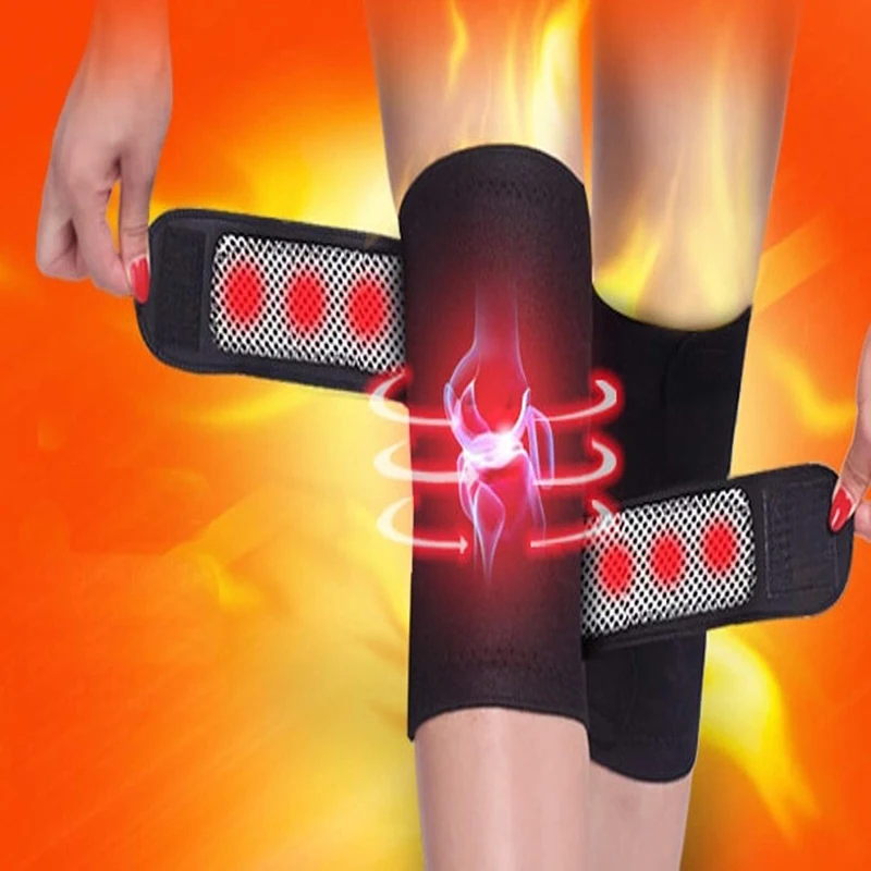 Koop Zelf Verwarming Knie Pad Toermalijn Magnetische Therapie Orthopedische Ondersteuning Belt, Verstelbare Bretels voor Artritis Pijn Massager