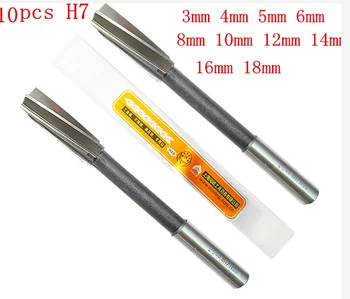 

10pcs H7 HSS Stainless steel spiral reamers 3MM 4 5 6 8 10 12 14 16 18 rotating tool craftsman Core drill bit