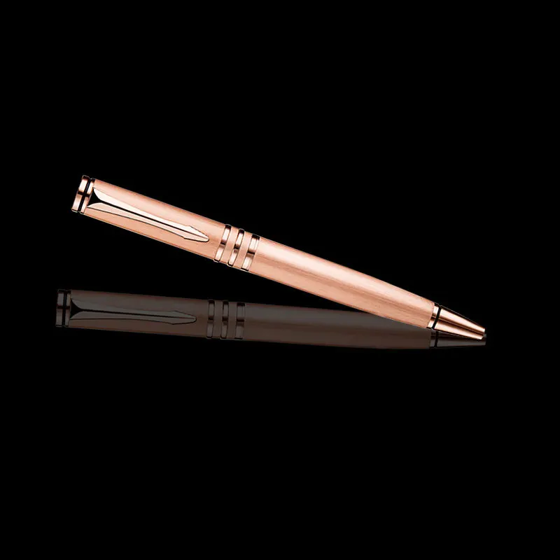 Модная офисная деловая ручка из розового золота металлическая шариковая ручка школьный канцелярский карандаш подарок на конферецию ручка - Цвет: Rose gold