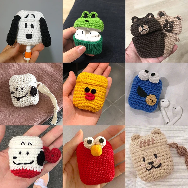 

Cartoon Knitted Case For Apple Airpods Shockproof Cover For Apple AirPods Earphone Cases Cute Air Pods Protector Case