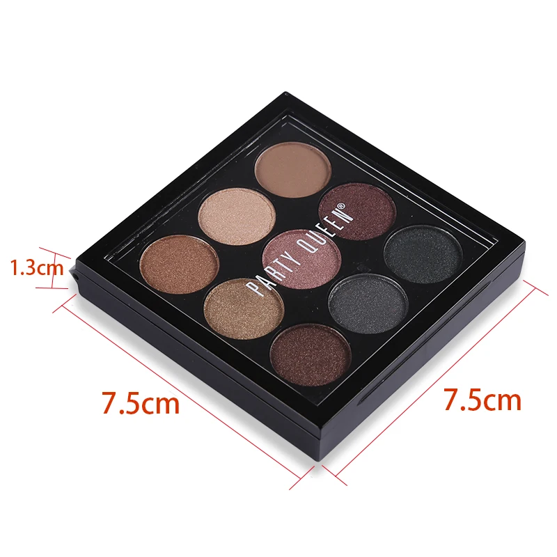Палитра теней для век вечеринки Queen 9 Earth Matte Color Nude мерцающие пигментные блестящие