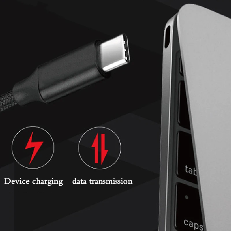 

New 1M Nylon USB 3.1 Male to Type-C Cable USB-C Power Delivery Fast Charger Connector Cable for Samsung Huawei Macbook