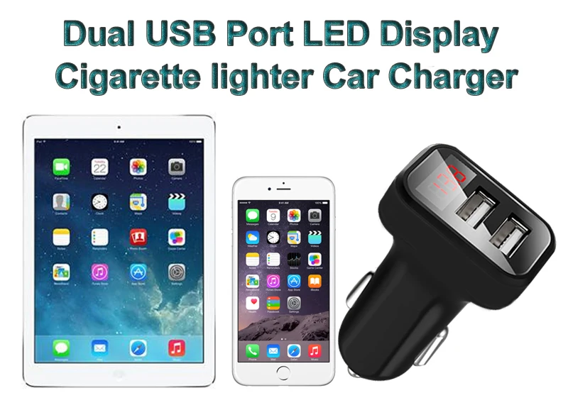 Dual USB Port LED Display Cigarette lighter Car Charger (7)