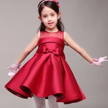 Cheap 2016 Brand New Flower Girl Dresses Satin Bow Party Pageant Communion Dress Little Girls Kids/Children Princess Dress for Wedding Cheap 2016 Brand New Flower Girl Dresses Satin Bow Party Pageant Communion Dress Little Girls Kids/Children Princess Dress for Wedding