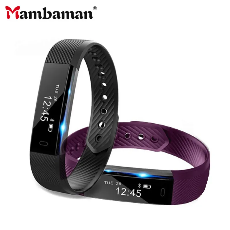 Mambaman ID115 Smart Fitness Bracelet smart band Monitor Pedometer Wristband clock Fitness