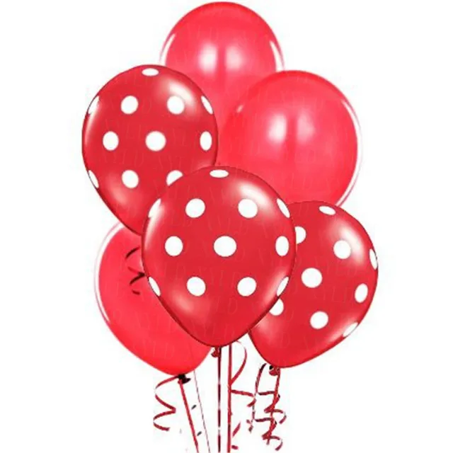 30pcs baby shower foil Balloon Red with White Polka Dots and Red latex ...