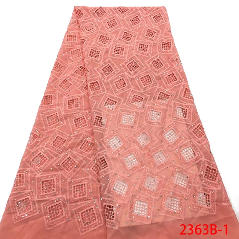 Nigerian Lace Fabric 2018 High Quality Cotton French Peach Color Lacew And Diamond AMY2363B-1 | Дом и сад