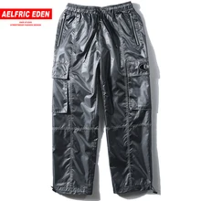 Alfric Eden, прямые глянцевые Брюки с карманами, повседневные джоггеры, модные мужские шаровары,, весна-лето, хип-хоп джоггеры, уличная одежда