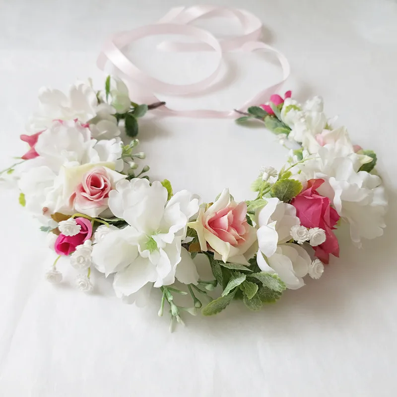 white flower headdress