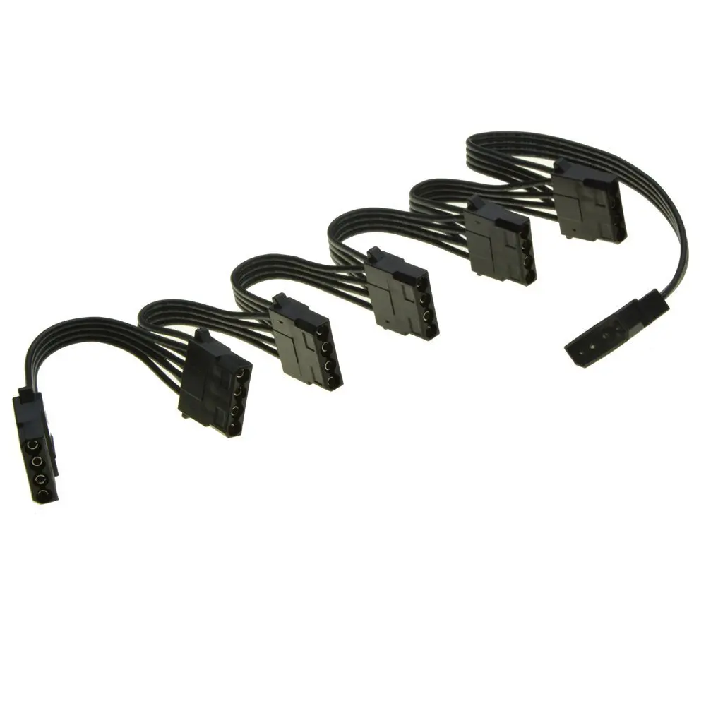 1 to 6 Ports 4Pin Molex Power Supply Extension Cable Splitter For Hard