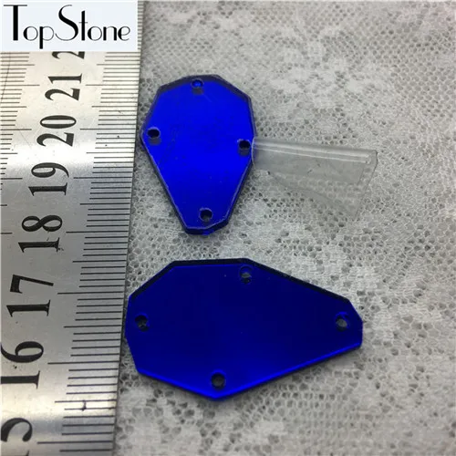 TopStone 30 стилей синие зеркальные пришивные стразы сапфировые акриловые пришивные камни 30 шт. для украшения платья - Цвет: 19N 20x33mm