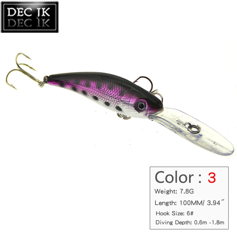 7PCS Floating Minnow Plastic Crankbait Sea Fishing Lure Crankbaits Wobblers Trolling Hook Tackle Saltwater Hard Artificial Bait (4)