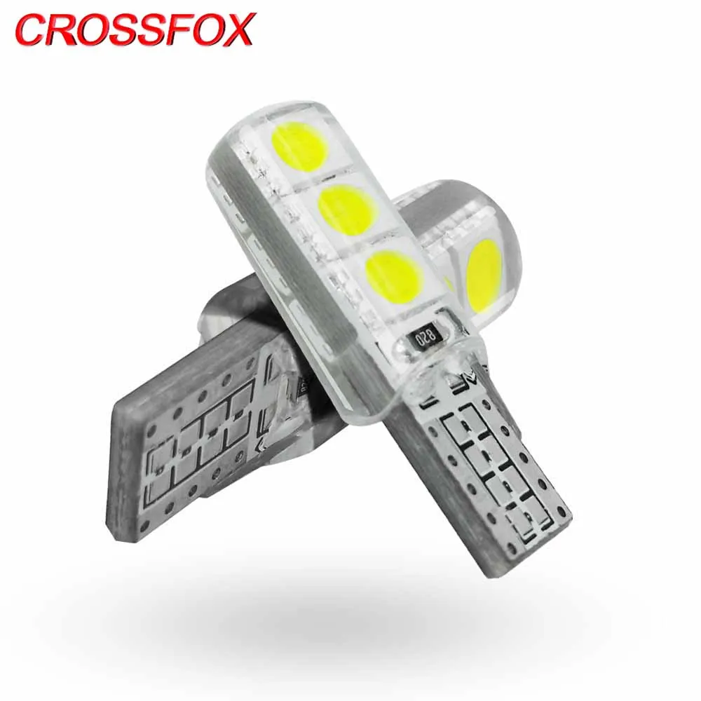 

CROSSFOX Car Door Signal Lamp Dome Instrument Interior Reading Lights T10 W5W 194 5050 SMD6 Car Styling Accessories 2pcs