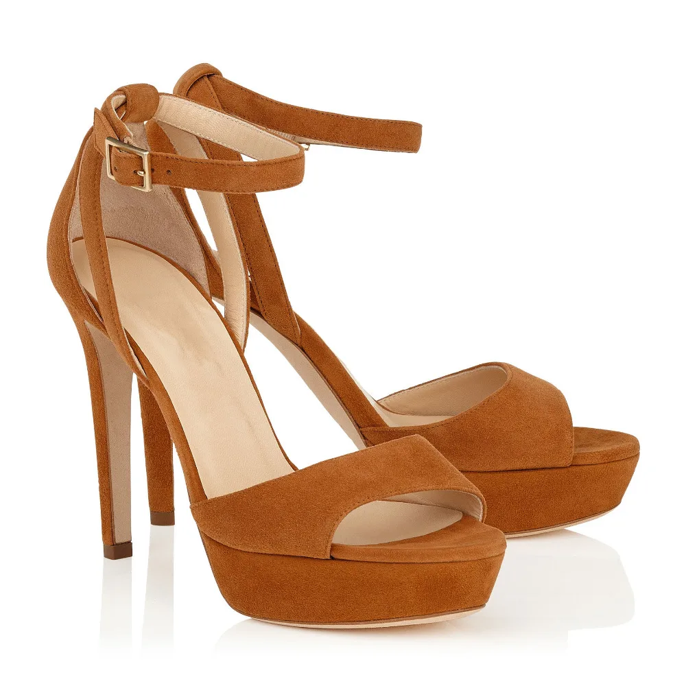 2016 Women High Heel Platform Ankle Strap font b Sandals b font Ladies Sexy Two Pieces