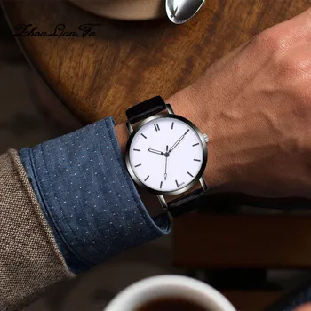 

Fashion Design Leather Simple Dial Leather Band Analog Alloy Quartz Wrist Men's watch Wrist Party decoration suit Dress Watch