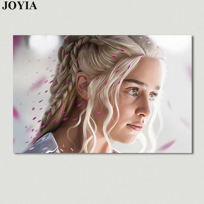 

Daenerys Targaryen Game of Thrones Silk Poster Emilia Clarke Beautiful Silver Hair Art Wall Prints Wall Decor Picture