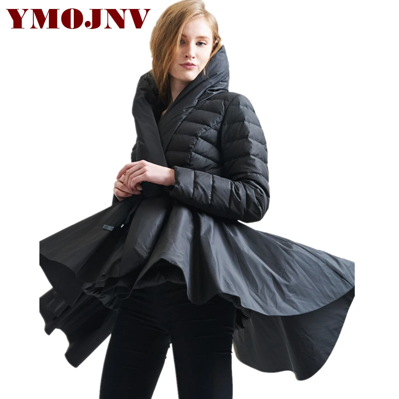YMOJNV 2019 зимние женские пуховики с капюшоном 90% белый утиный пух