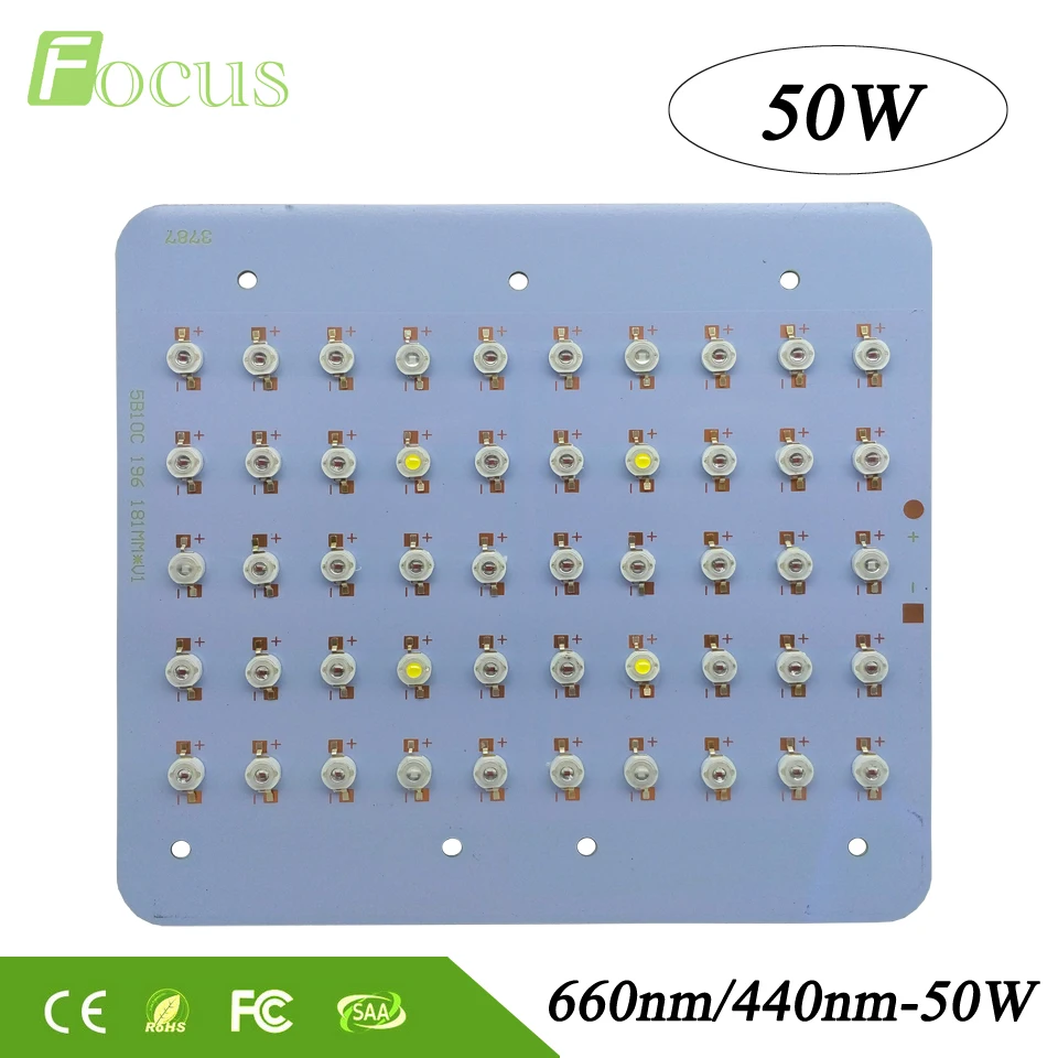 

High Power 50W Grow Light 440nm+660nm+6500K 30mil LED Chip DIY Plant Grow System For Indoor Plants Greenhouse High Yield