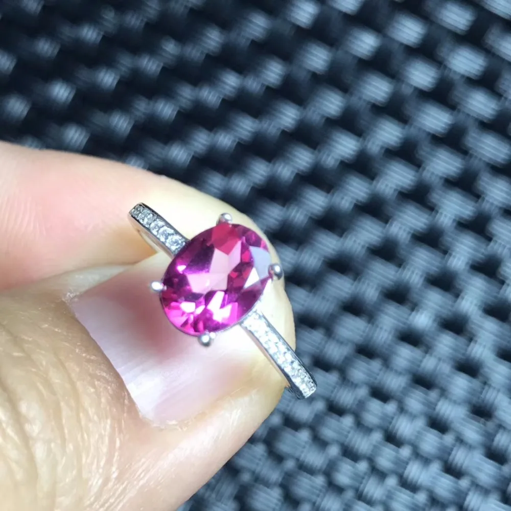 

Uloveido Natural Topaz Woman Rings 925 Sterling Silver Adjustable Red Gems Fashion Wedding Promise Rings Fine Jewellery FJ349