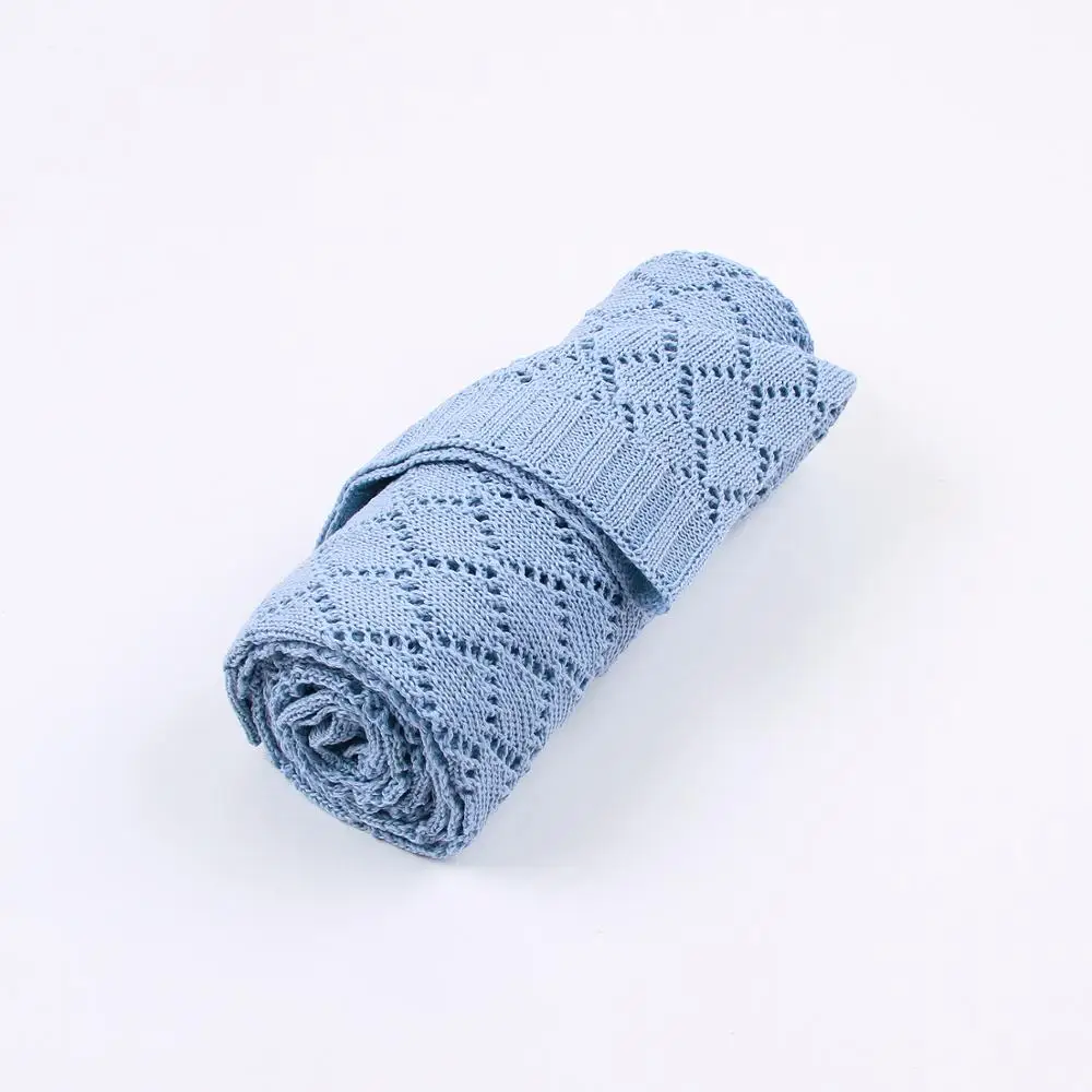 

Summer Newborns Baby Swaddle Blankets Candy Color Crocheted Infant Boys Girls Bedding Stroller Blanket 100*80cm Kids Playing Mat