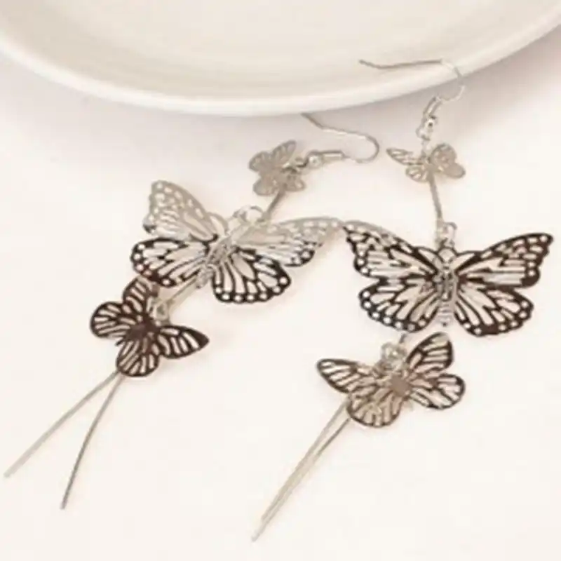 Новые модные серьги с тремя полыми бабочками для женщин 4ED136|butterfly earrings|earrings